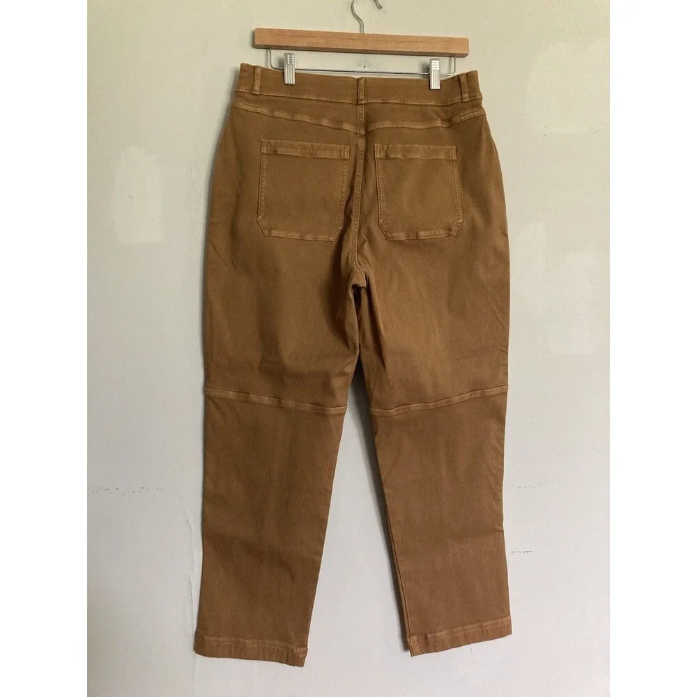 SPANX Utility Pull On Pants XL Cotton Blend Brown